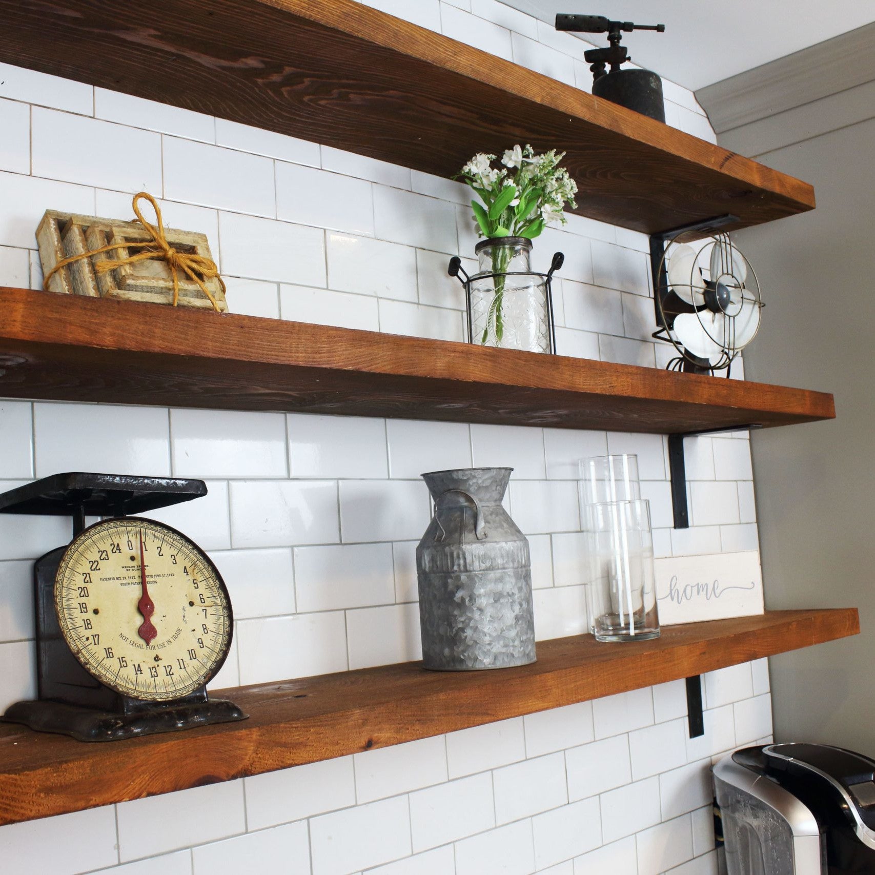 Replacing Barnwood Shelf with Two Open Shelves Above my Kitchen Sink