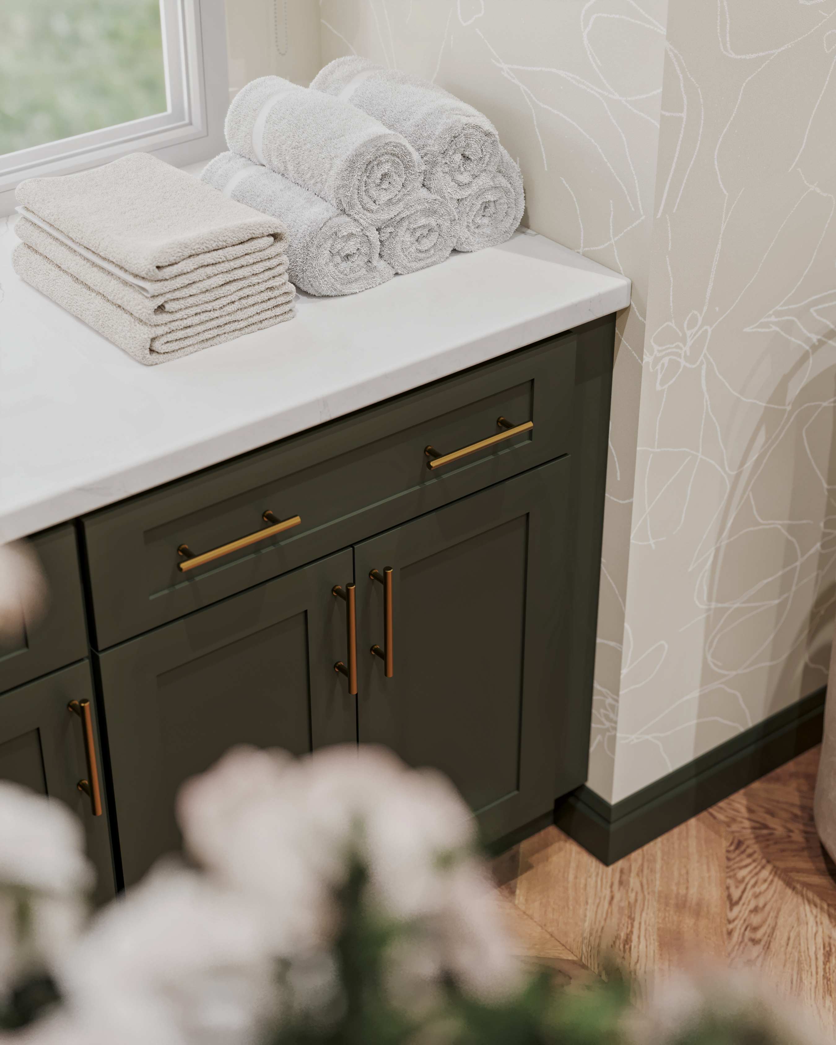 Shaker Aberdeen Green Kitchen Cabinets Pre-Assembled - Shaker Aberdeen Green Cabinets Pre-Assembled