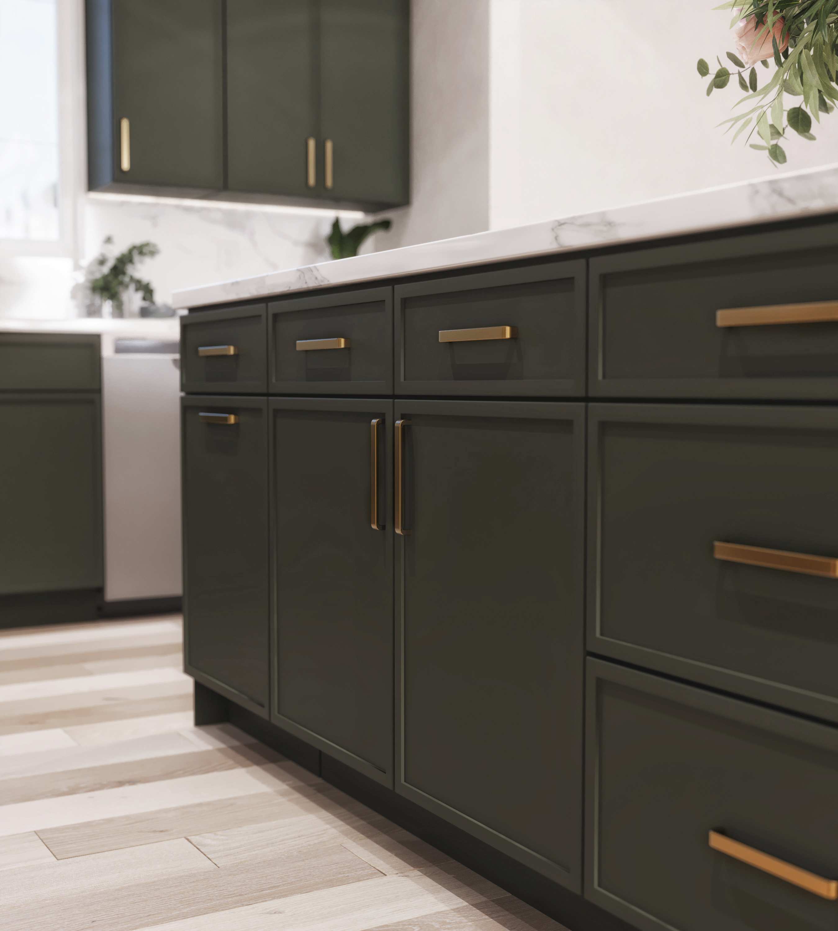Slim Shaker Aberdeen Green Kitchen Cabinets - Slim Shaker Aberdeen Green Cabinets