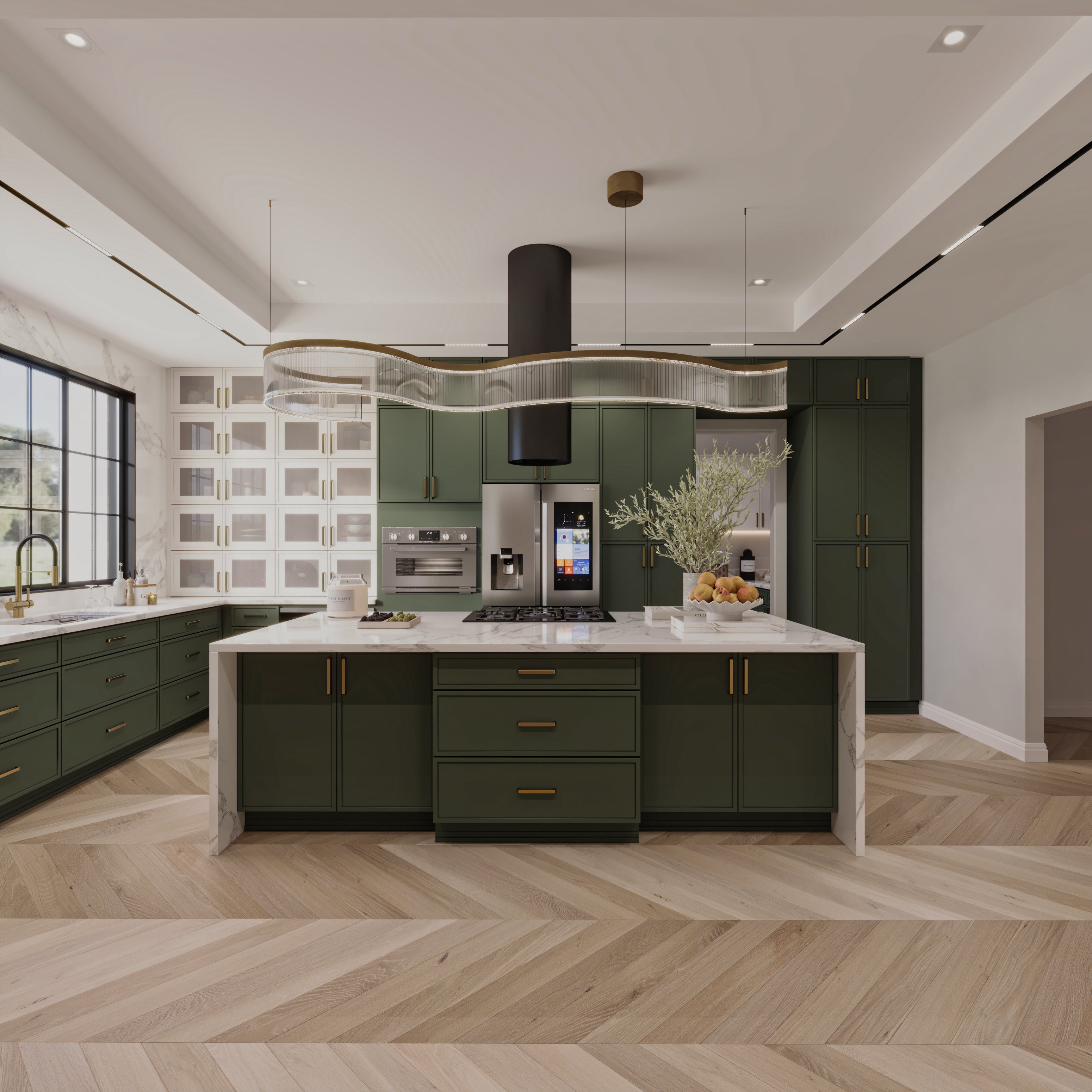 Slim Shaker Aberdeen Green Kitchen Cabinets - Slim Shaker Aberdeen Green Cabinets