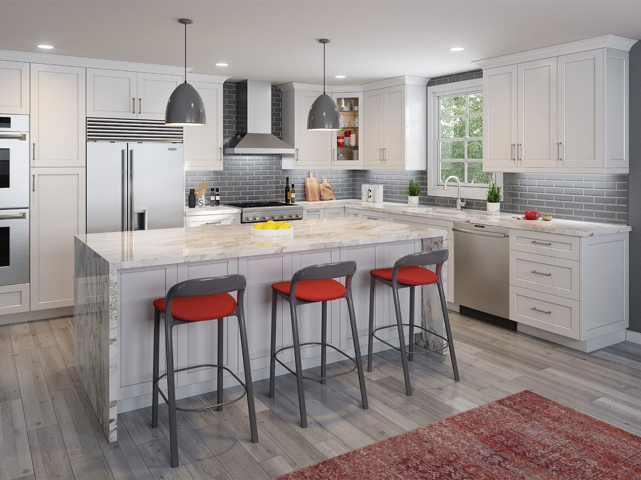 Snow White Shaker Kitchen Cabinets Pre-Assembled - Snow White Shaker Cabinets Pre-Assembled