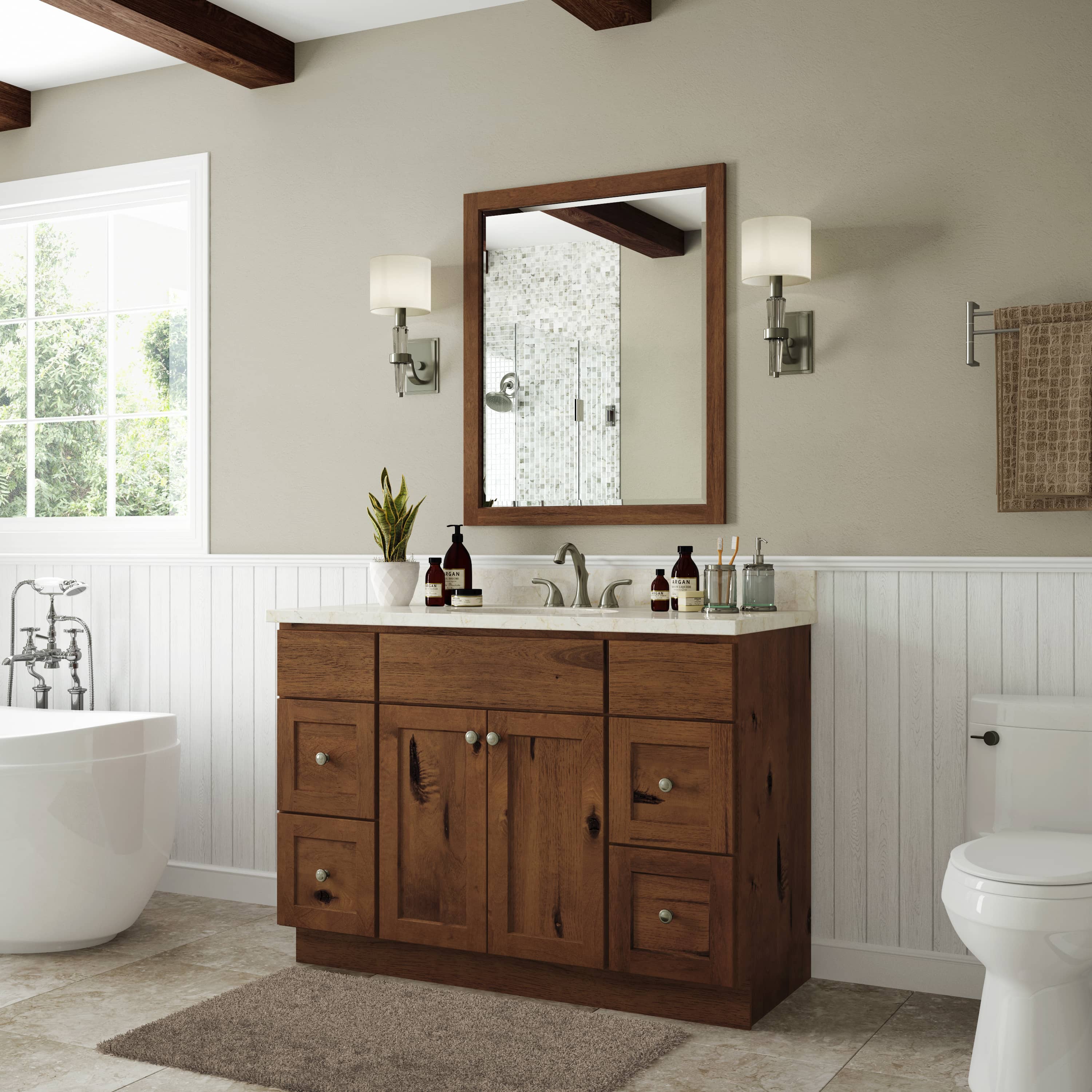 Rustic Shaker Slab Vanities - Rustic Shaker Slab Bathroom Vanities