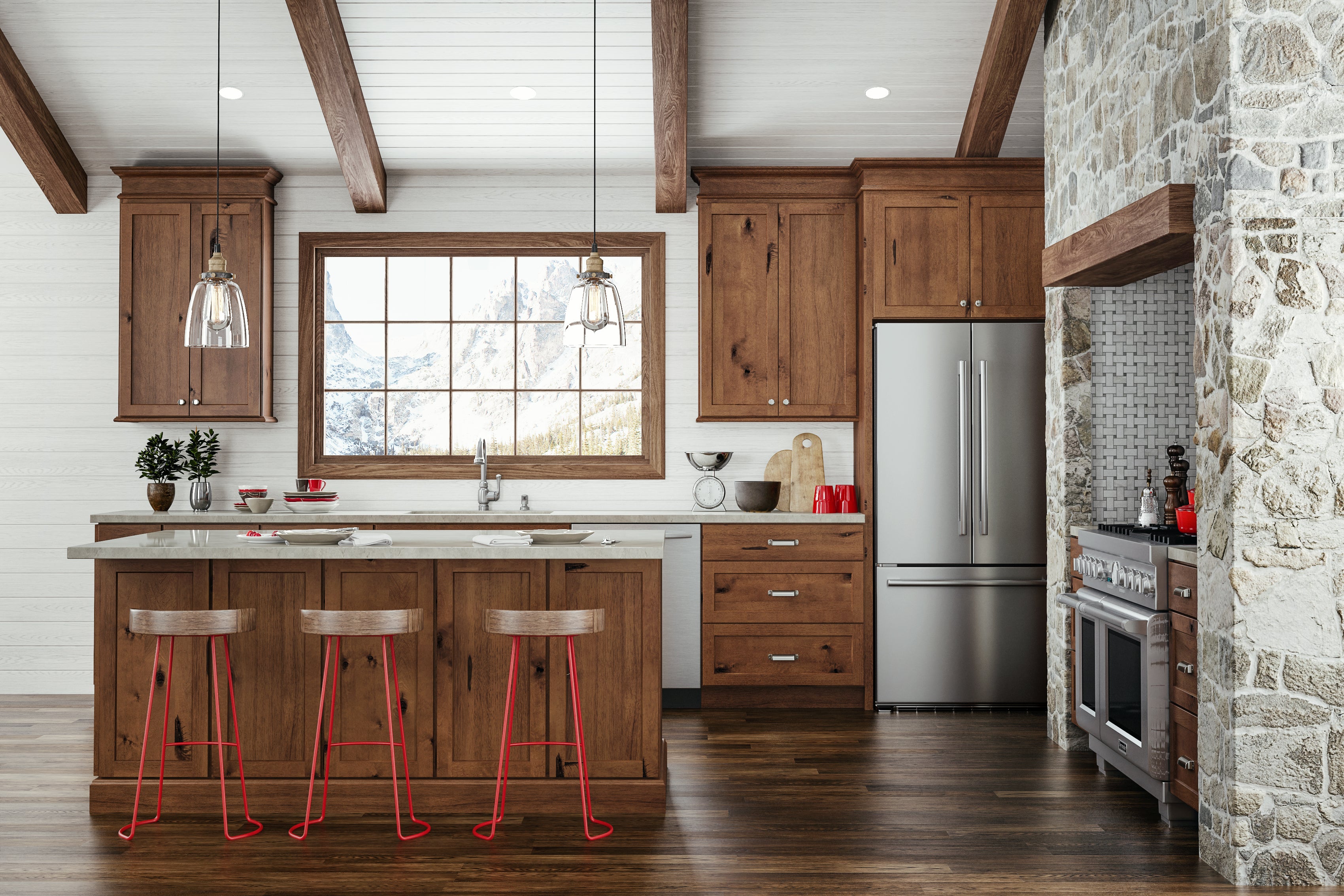 Rustic Shaker Slab Kitchen Cabinets Pre-Assembled - Rustic Shaker Slab Cabinets Pre-Assembled