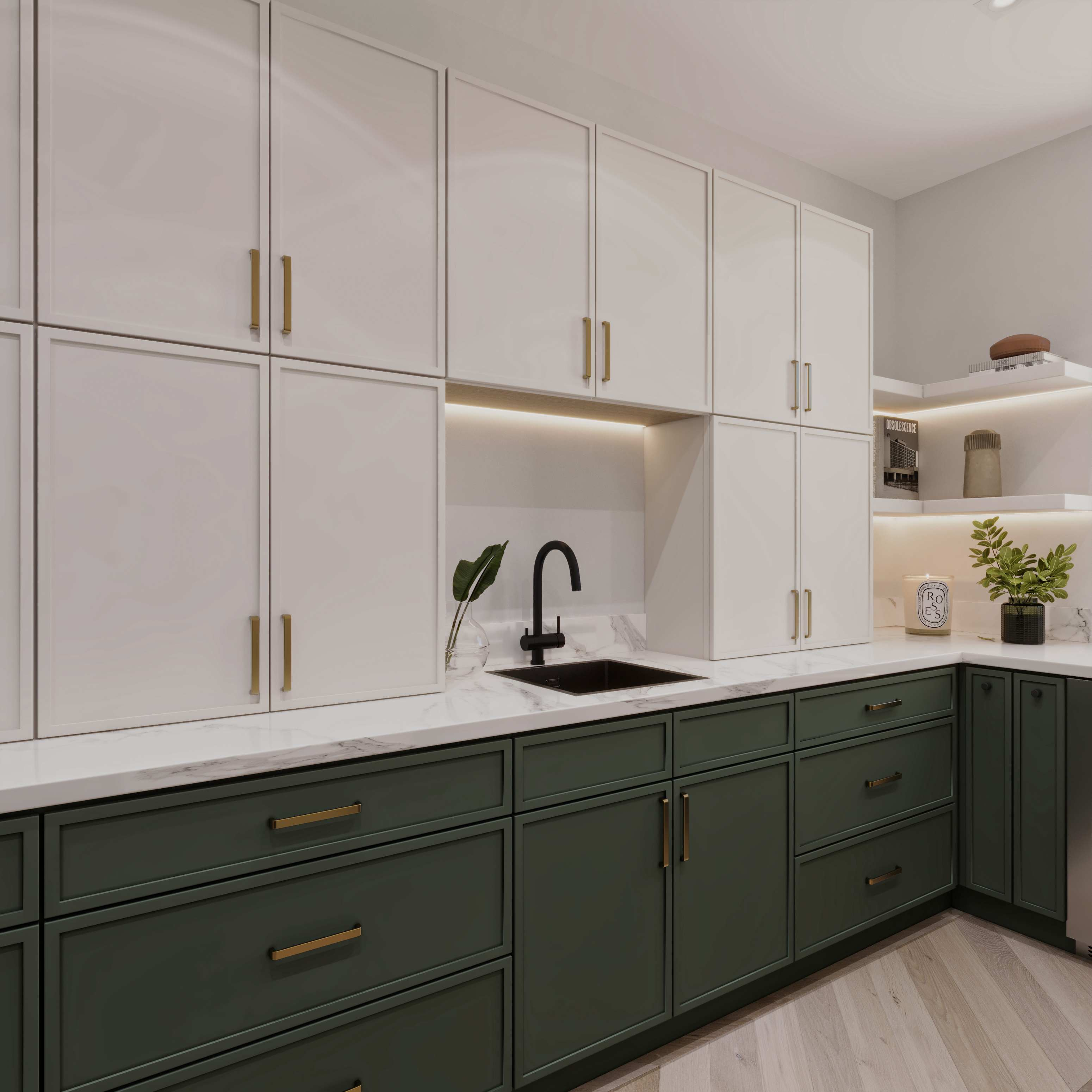 Slim Shaker White Dove Cabinets
