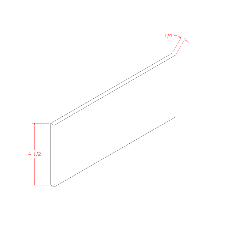 English Birch 1/4"D X 4 1/2"H X 96"W Toe Kick 8' Plywood