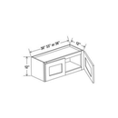 Shaker Aberdeen Green Wall Cabinet - 30"W x 12"H x 12"D - 2D