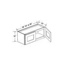 Shaker Aberdeen Green Wall Cabinet - 30"W x 15"H x 12"D - 2D