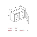 Shaker Aberdeen Green Wall Glass Door Cabinet - 30"W x 30"H x 12"D -2D-2S