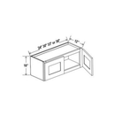 Shaker Aberdeen Green Wall Cabinet - 24"W x 18"H x 12"D - 2D