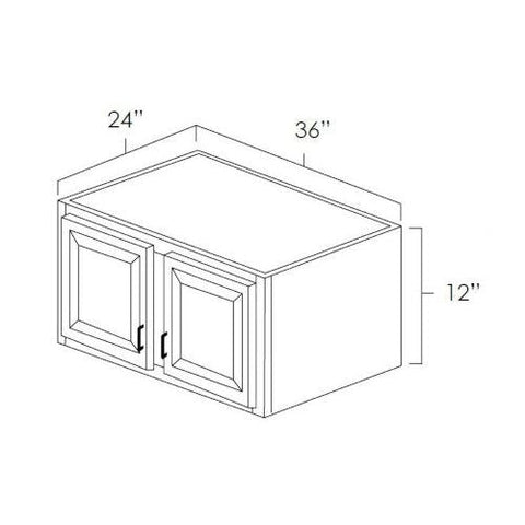 Toffee Shaker 36" x 12" x 24" Refrigerator Wall Cabinet