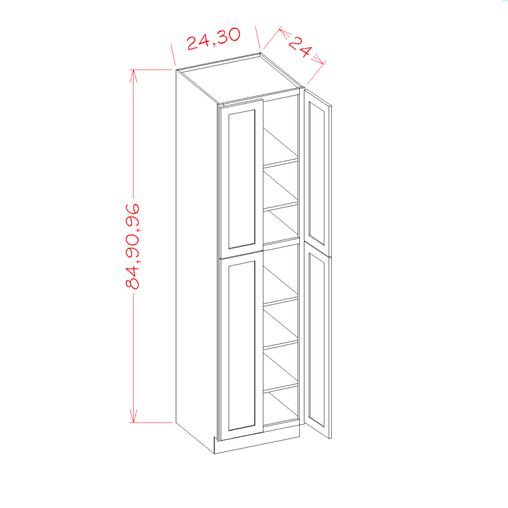 Ridgeline Harvest 30" W x 84" H Wall Pantry