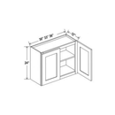 Shaker Aberdeen Green Wall Cabinet - 30"W x 24"H x 12"D - 2D - 1S