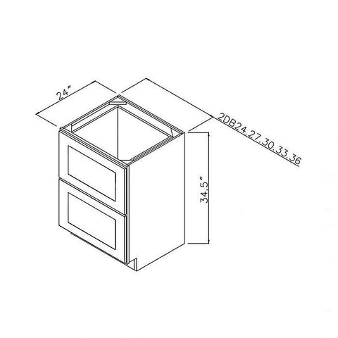 Prescott White 27" Two Drawer Base