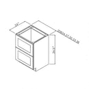 White Shaker 27" Two Drawer Base Pre-Assembled