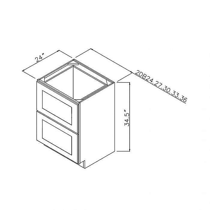 Prescott White 30" Two Drawer Base Assembled