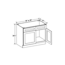 Shaker Aberdeen Green Vanity Sink Base Cabinet - 30"W x 34 1/2"H x 21"D