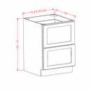 Belmont Almond 30" 2-Drawer Base Cabinet Pre-Assembled
