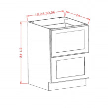 Caldwell Toffee 30" 2-Drawer Base Cabinet Assembled