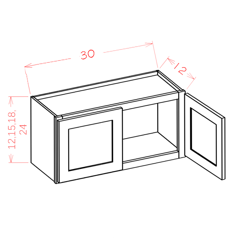 Torrance White 30" W x 15" H Wall Cabinet