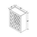 Shaker Aberdeen Green Wall Wine Rack Cabinet - 24"W x 30"H x 12"D