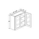 Shaker Aberdeen Green Wall Glass Door Cabinet - 24"W x 36"H x 12"D - 2D -2S