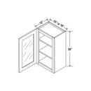 Shaker Aberdeen Green Wall Glass Door Cabinet - 15"W x 36"H x 12"D - 1D -2S