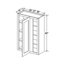 Shaker Aberdeen Green Wall Blind Corner Cabinet - 27"W x 42"H x 12"D - 1D -3S