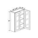 Shaker Aberdeen Green Wall Glass Door Cabinet - 27"W x 12"H x 12"D - 2D