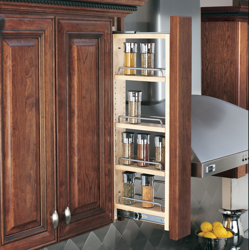 3" Tiered Wall Filler Between Cabinet Pullout w/ Ball Bearing Soft-Close (30"H Wall Cabinets)