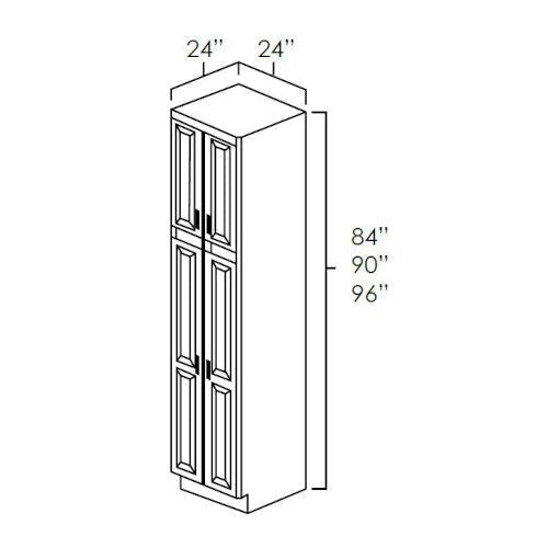 Toffee Shaker 24" x 84" Pantry Cabinet