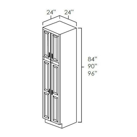 Toffee Shaker 24" x 90" Pantry Cabinet