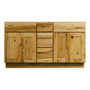 Rustic Hickory Shaker 60" Vanity Double Sink Base w/ Drawers Pre-Assembled