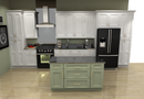 Sage Green Shaker 60" Island with 30" Drawers (countertops not included)