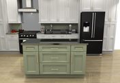 Sage Green Shaker 60" Island with 30" Drawers (countertops not included)