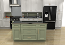 Sage Green Shaker 60" Island with 30" Drawers (countertops not included)