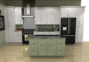 Sage Green Shaker 60" Island with 15" Drawers (countertops not included)