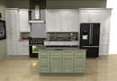 Sage Green Shaker 60" Island with 15" Drawers (countertops not included)
