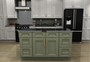 Sage Green Shaker 60" Island with 15" Drawers (countertops not included)