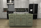 Sage Green Shaker 60" Island with 15" Drawers (countertops not included)