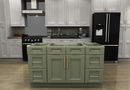Sage Green Shaker 60" Island with 15" Drawers (countertops not included)