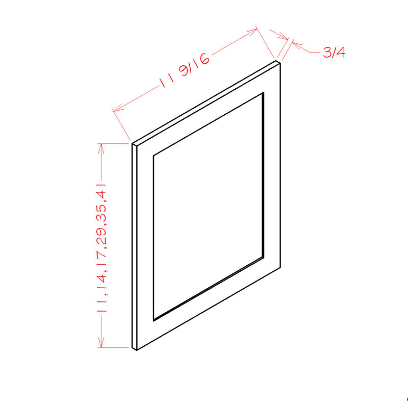 Shaker Grey 11-1/2" W x 14" H Wall Decorative Door Panel Pre-Assembled