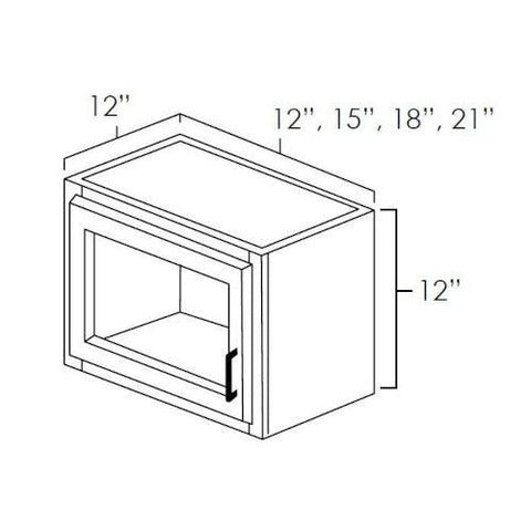 Platinum Shaker 21" x 12" Wall Cabinet w/ a Plain Glass Door