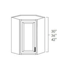 Platinum Shaker 24" x 30" Diagonal Corner Wall Cabinet