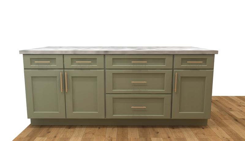 Sage Green Shaker 84" Island