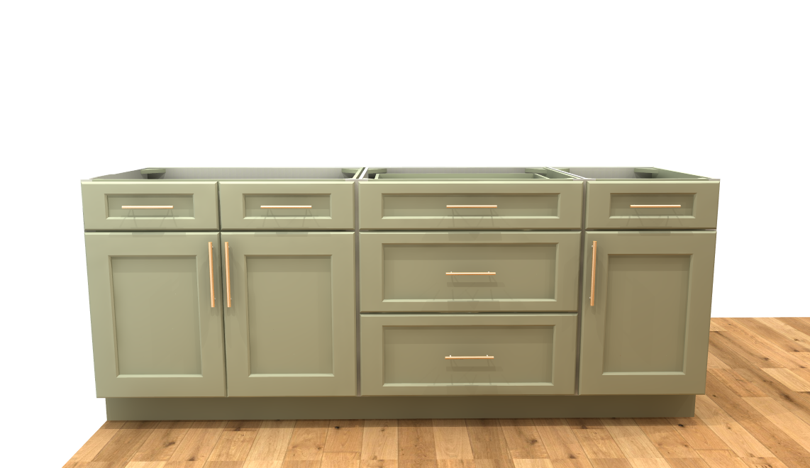 Sage Green Shaker 84" Island (countertops not included)