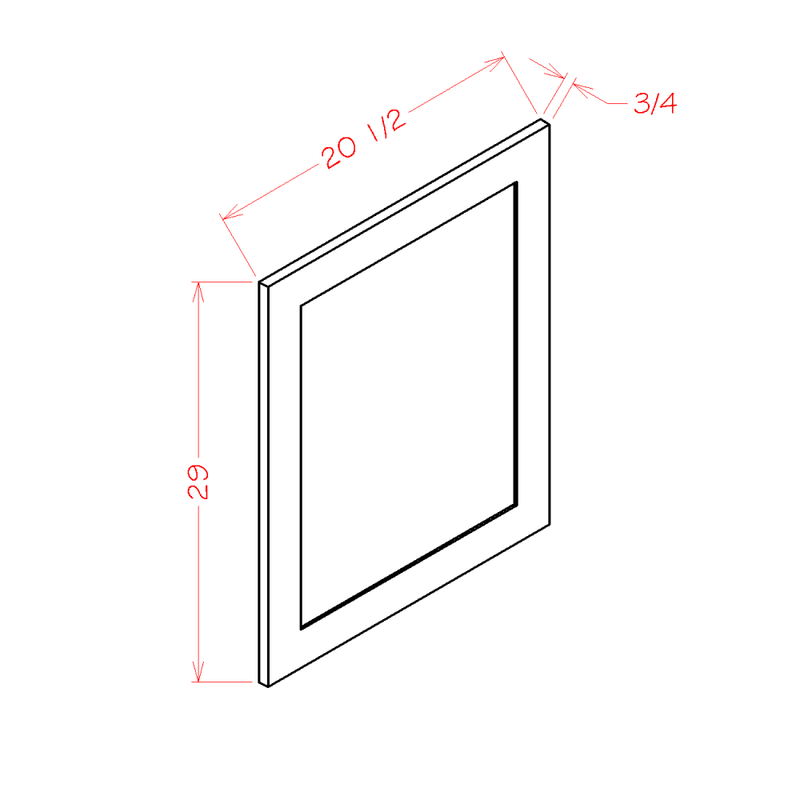 Shaker Grey Vanity Decorative End Panel Pre-Assembled