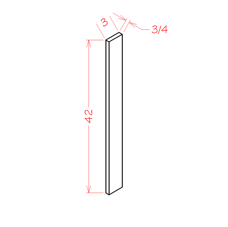 Rigby White Shaker 3"W X 42"H Base & Wall Filler