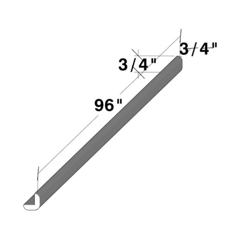 Unfinished Shaker Angle Molding W96" X H0.75" X D0.75"