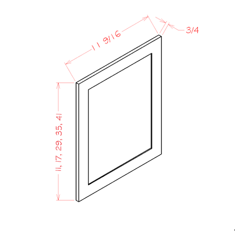 Rigby White Shaker 11-1/2"W X 35"H Wall Decorative Door Panel