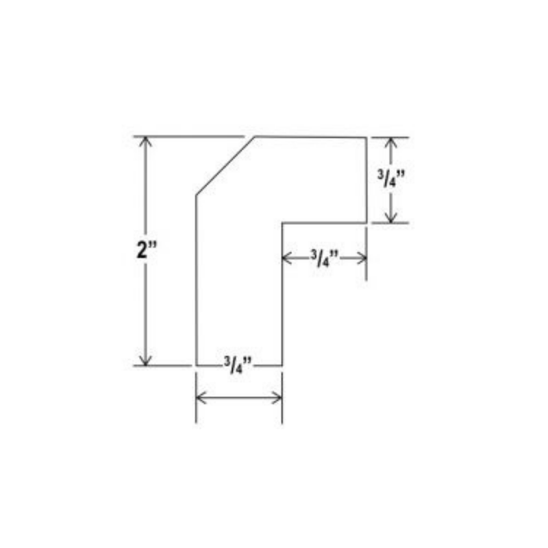 Shaker Aberdeen Green Angle Light Trail Molding - 96'W x 1 9/16"H x 2 1/4"D